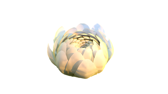 Partially opened procedural flower
