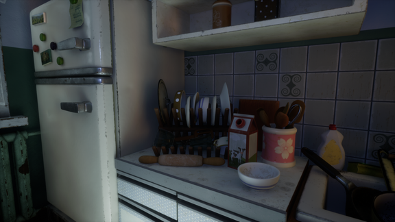 Night lighting variation of the kitchen