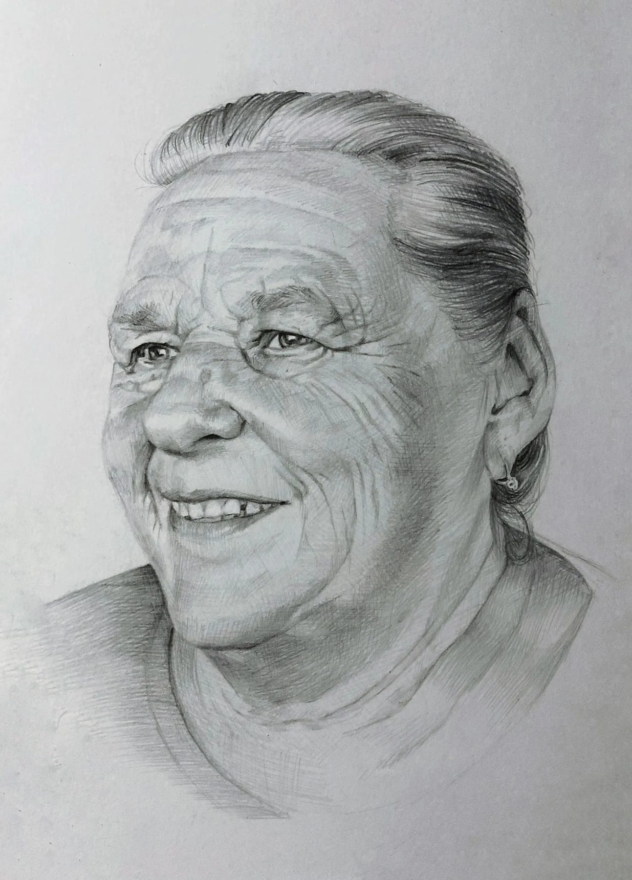 Baba — grafito portretas parodoje „Momentukininkė“, 2023