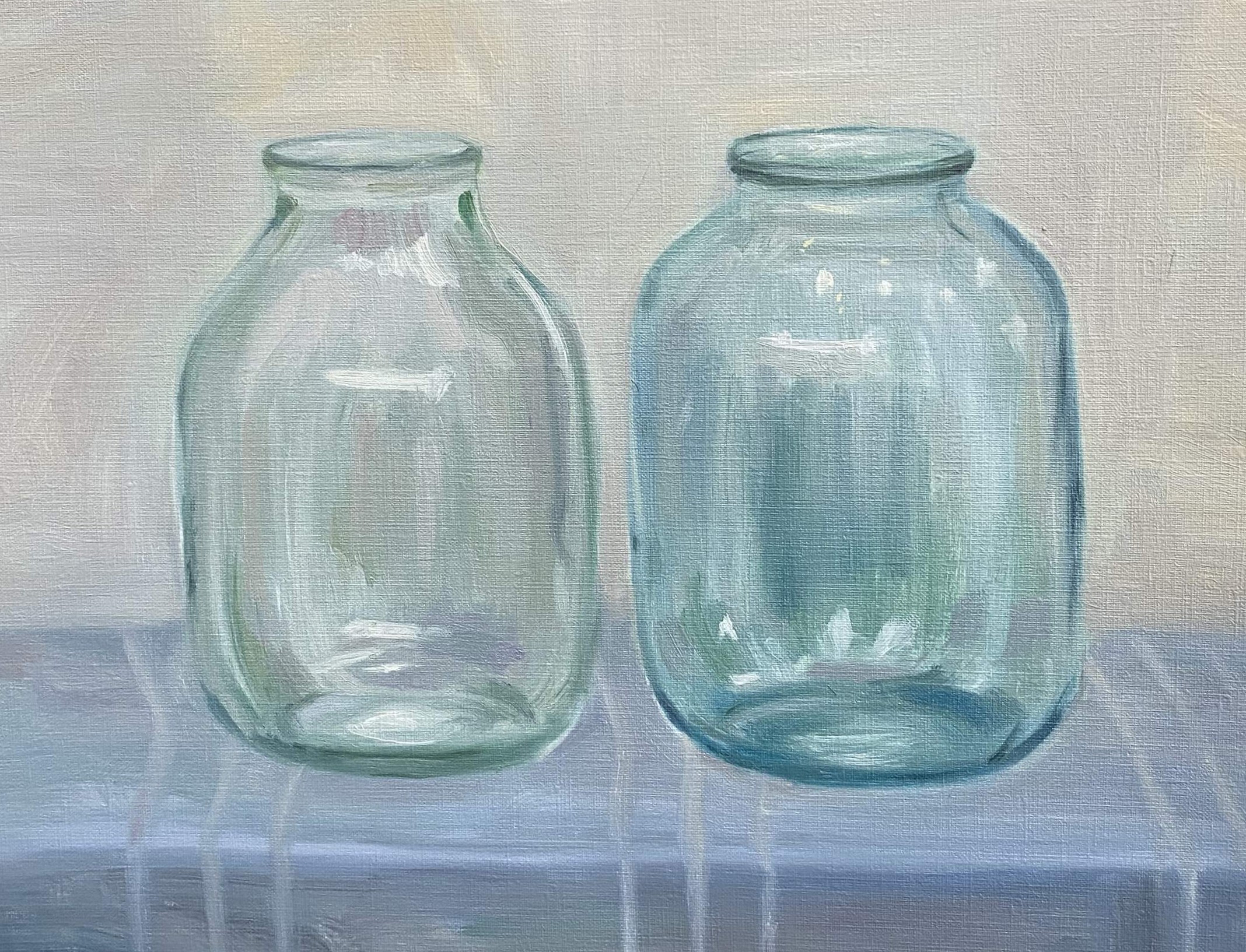 Still-life painting of two glass jars by Gabija Malina